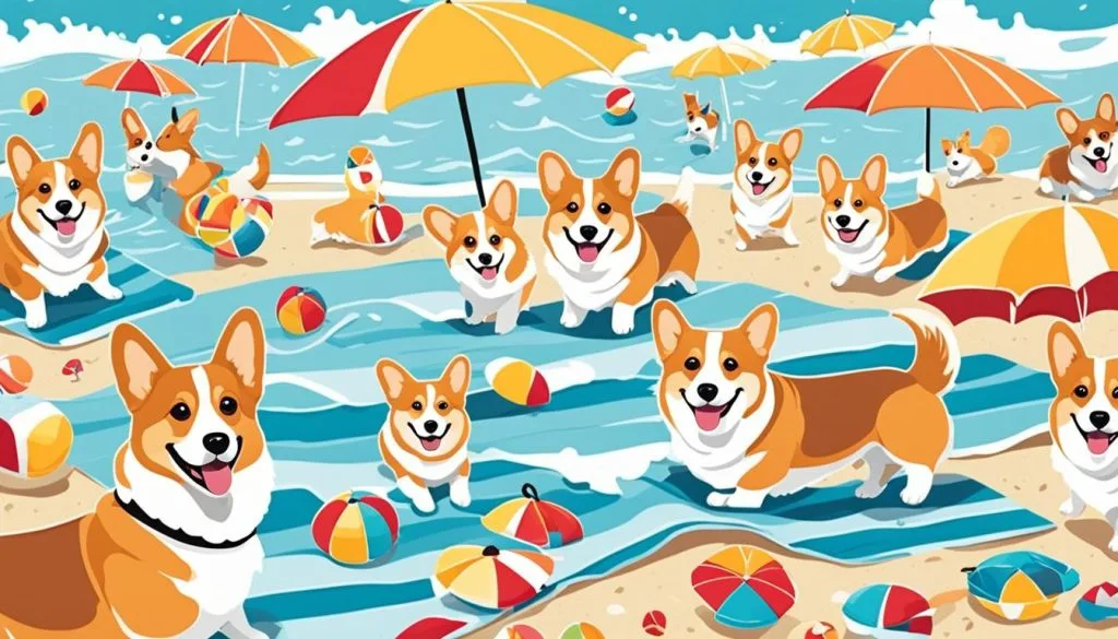 Fall Corgi Beach Day