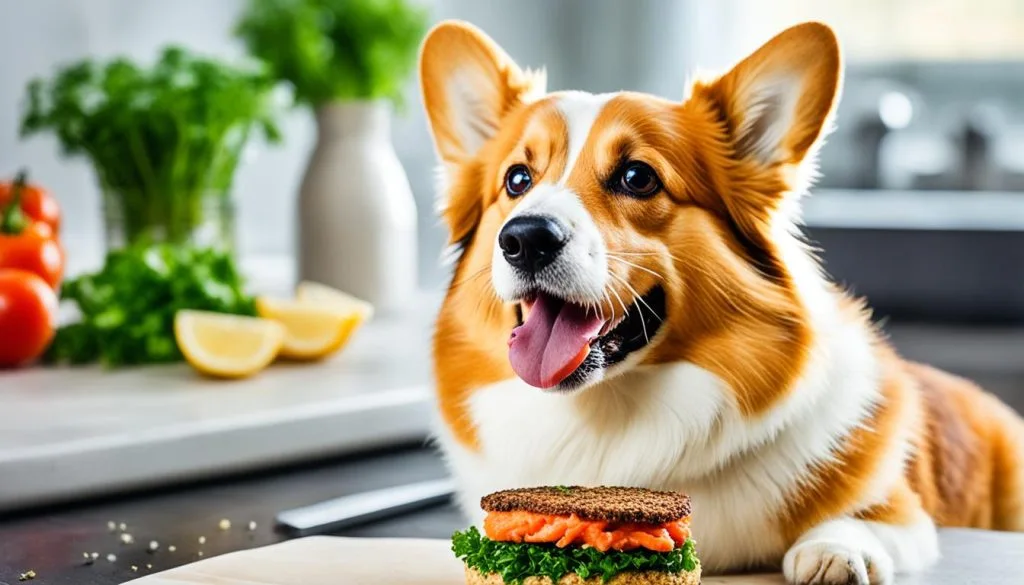 Homemade salmon and quinoa patties for Corgis
