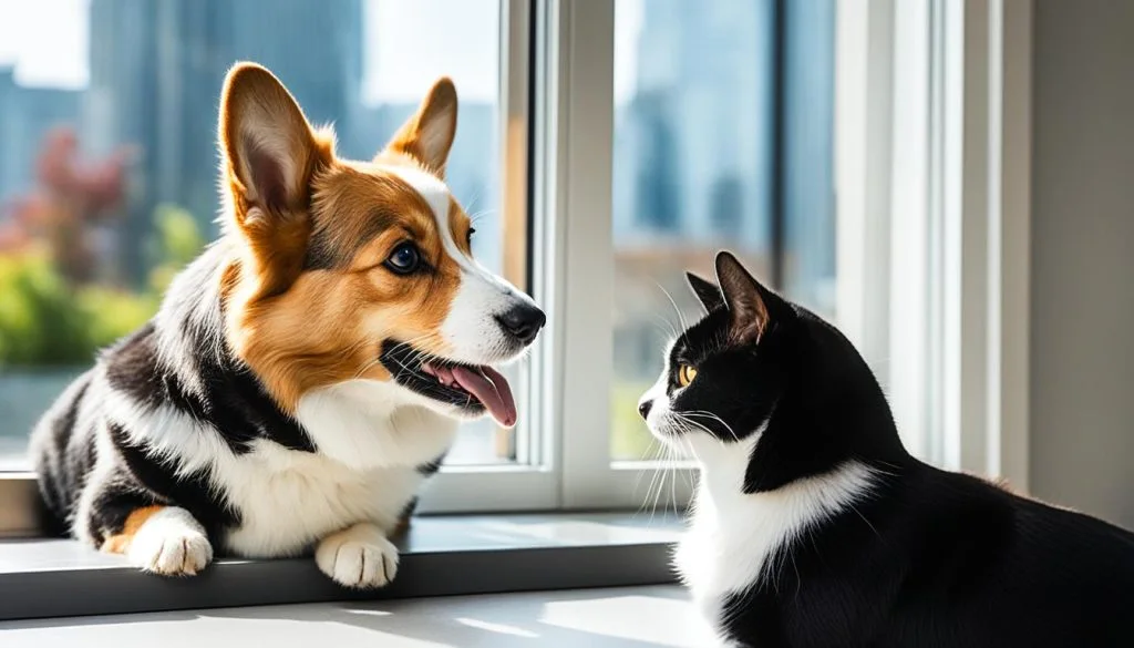 Introducing Corgi to cat