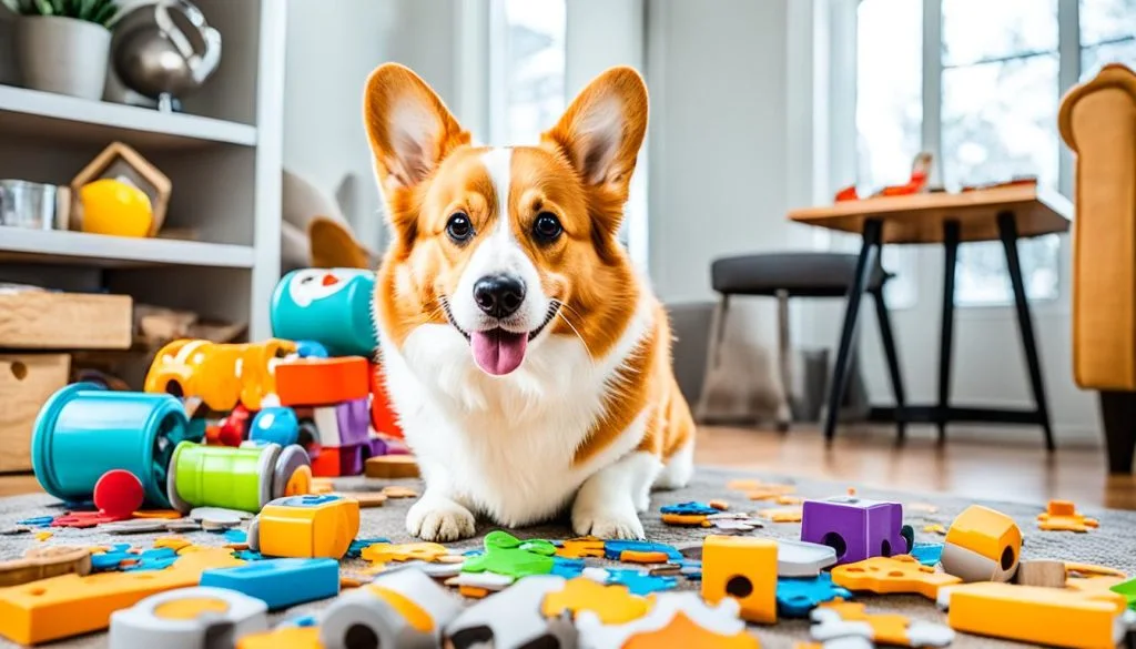 Mental stimulation for corgis