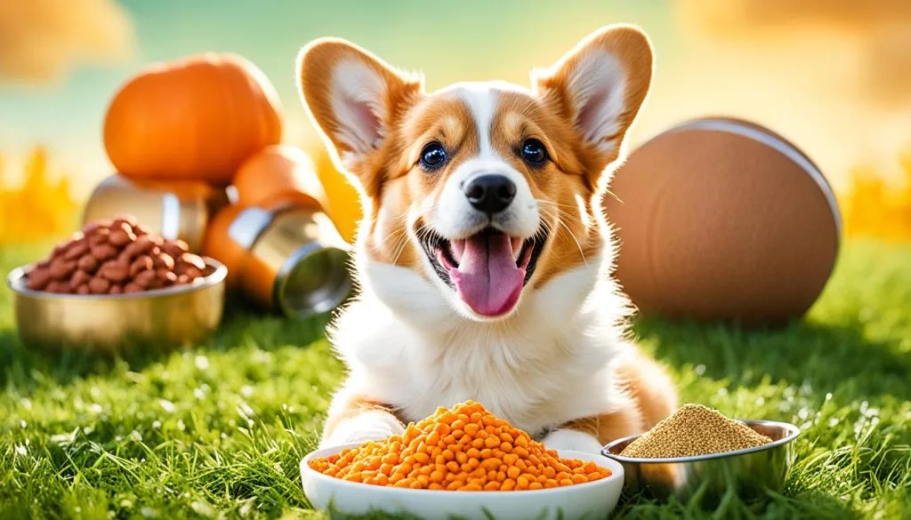 Nutritious meals for Corgi puppies