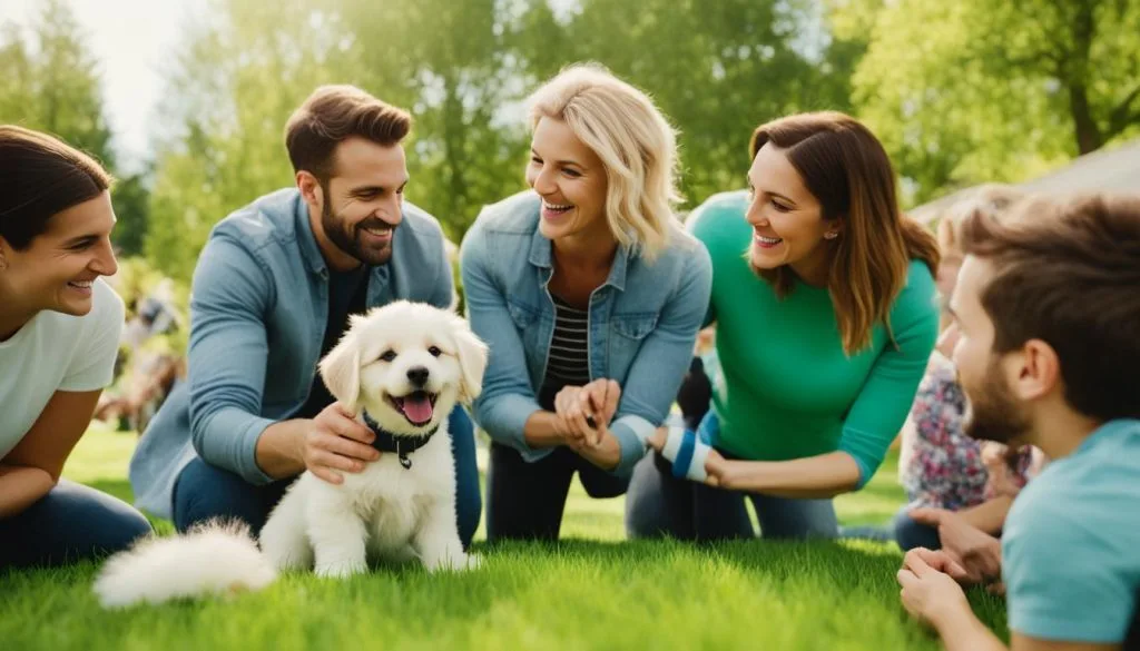 Puppy socialization with people