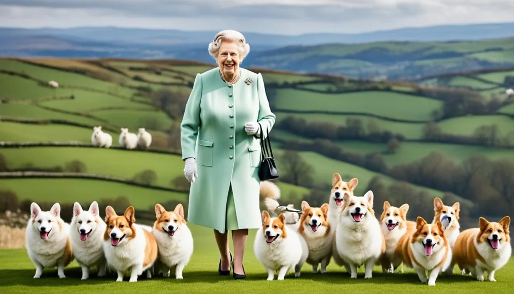 Queen Elizabeth II and her beloved Cardigan Welsh Corgis