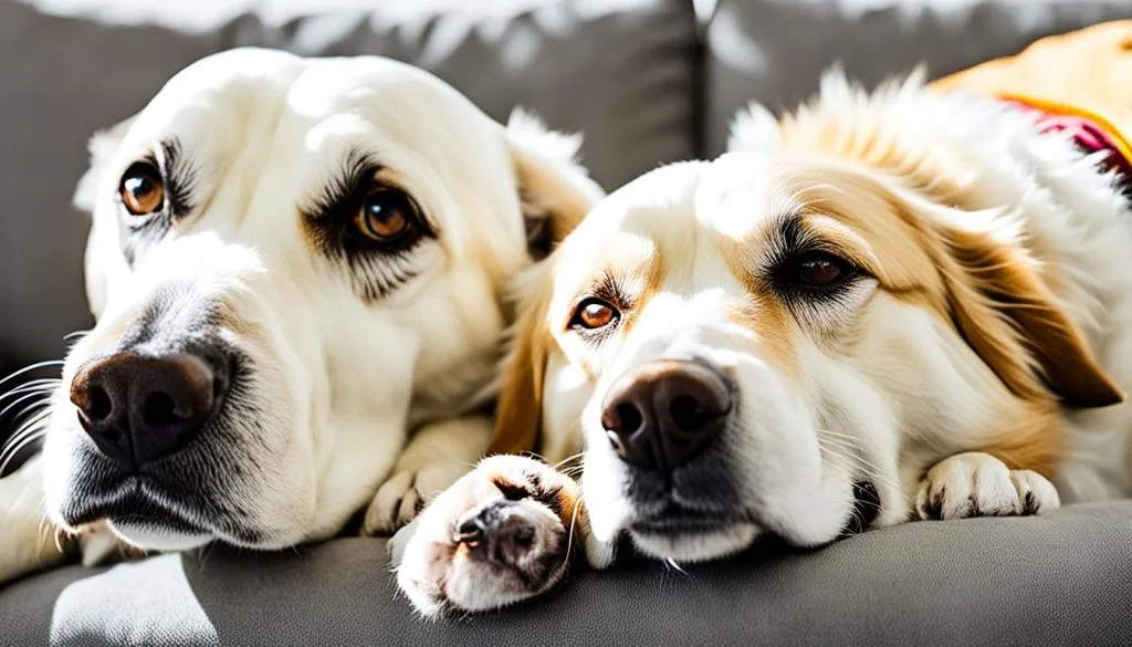 Senior dogs companionship