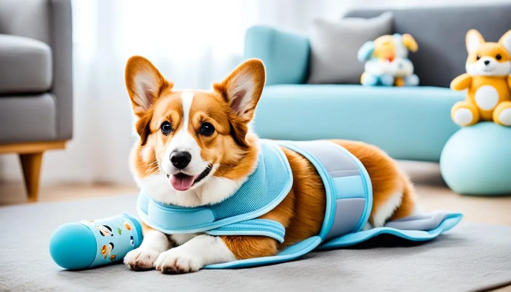 Using compression wrap for Corgi anxiety