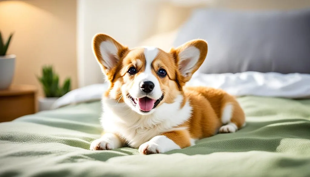 Using hemp oil to ease Corgi separation anxiety.