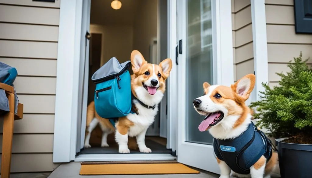 arranging for someone to relieve corgis