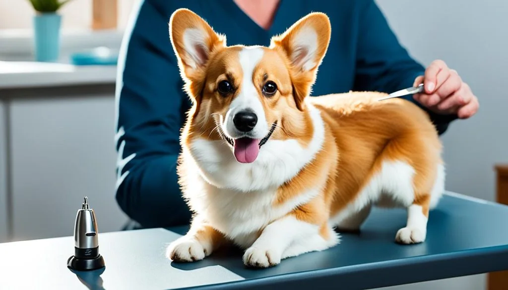 dog getting nails trimmed