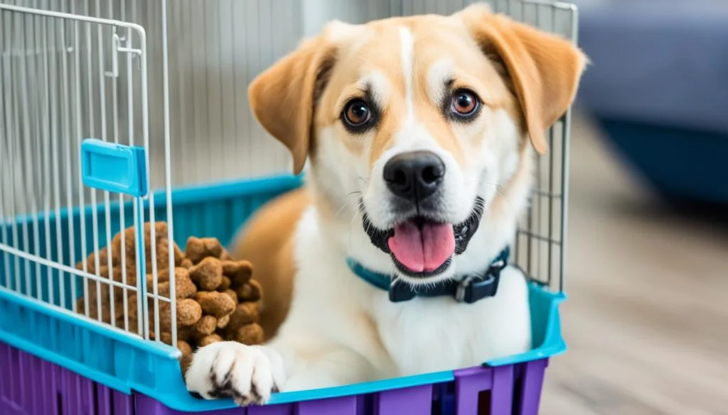 dog in crate