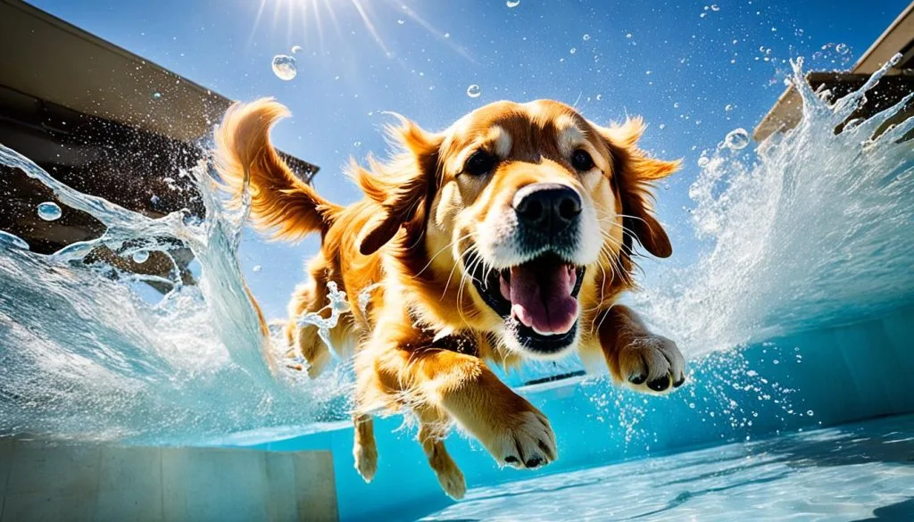 dog swimming