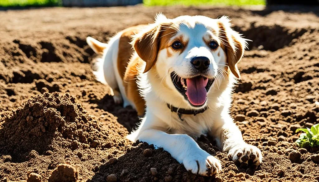 dogs hiding bones in the yard