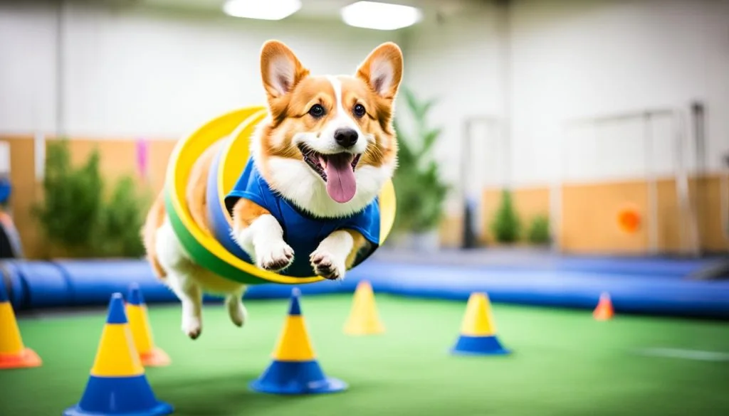 fun indoor corgi training