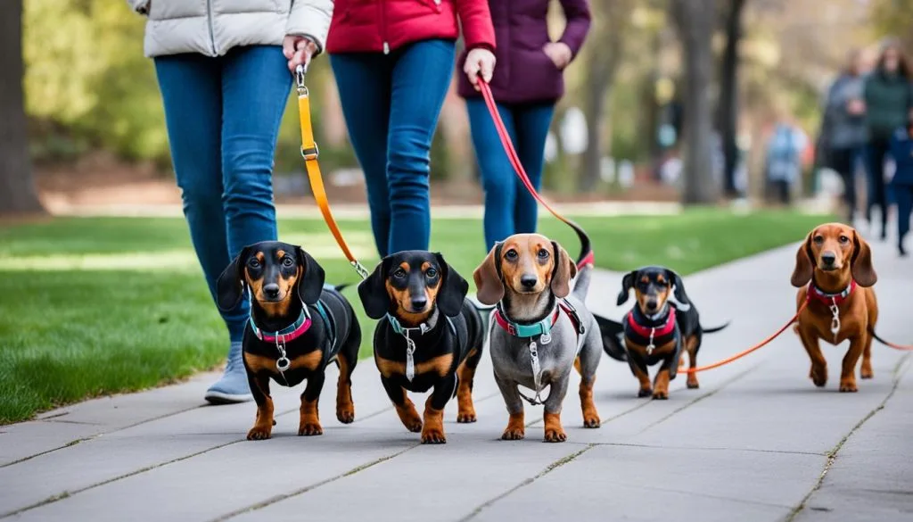leash training dachshunds
