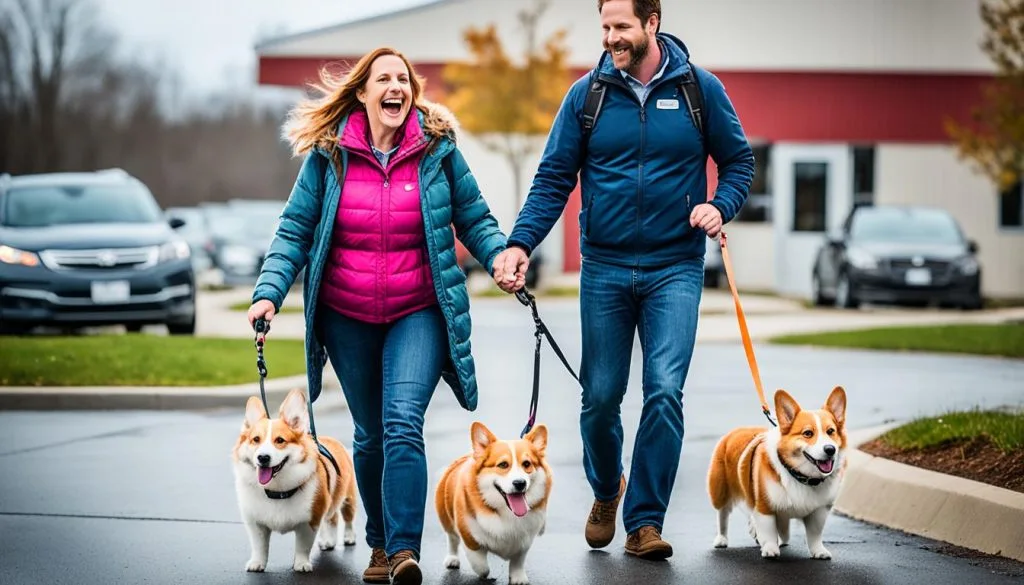 matching with a rescue corgi