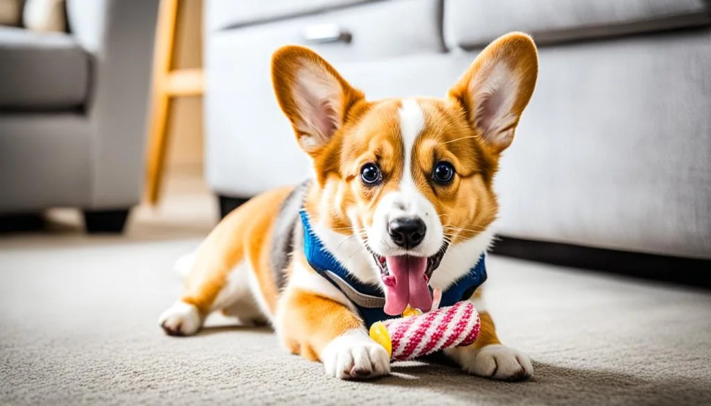 puppy chewing