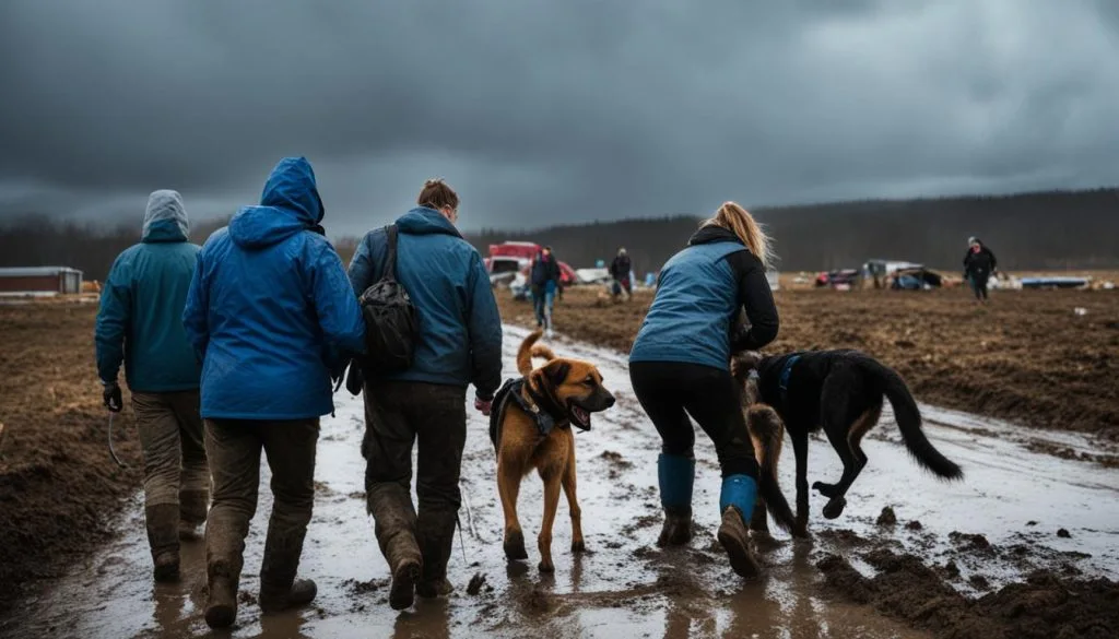 search for a shelter/rescue