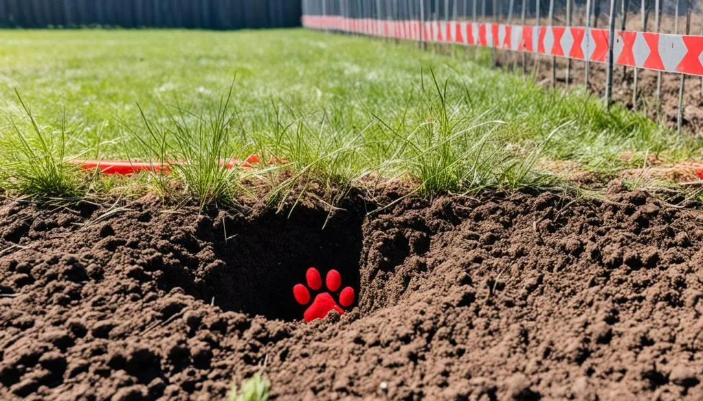 stop dog digging holes