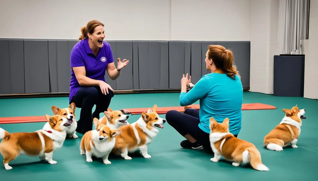 teaching basic commands to Corgis