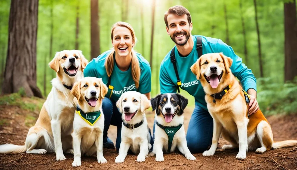 volunteer with dogs