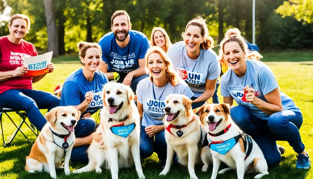 volunteer with dogs